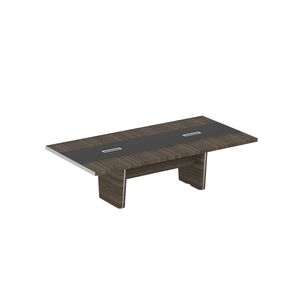 Стол для переговоров с кожаной вставкой и хромированной пластиной