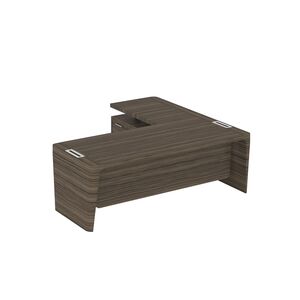 Стол для руководителя левый с приставкой на большой тумбе и фронтальной панелью