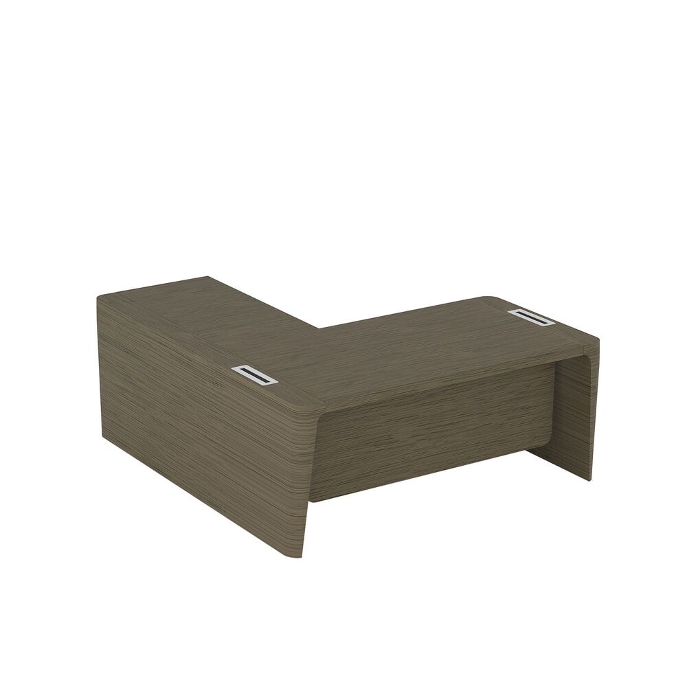 Стол для руководителя правый с приставкой на малой тумбе и фронтальной панелью