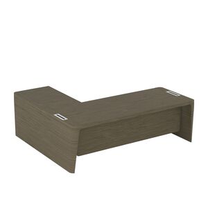 Стол для руководителя правый с приставкой на малой тумбе и фронтальной панелью