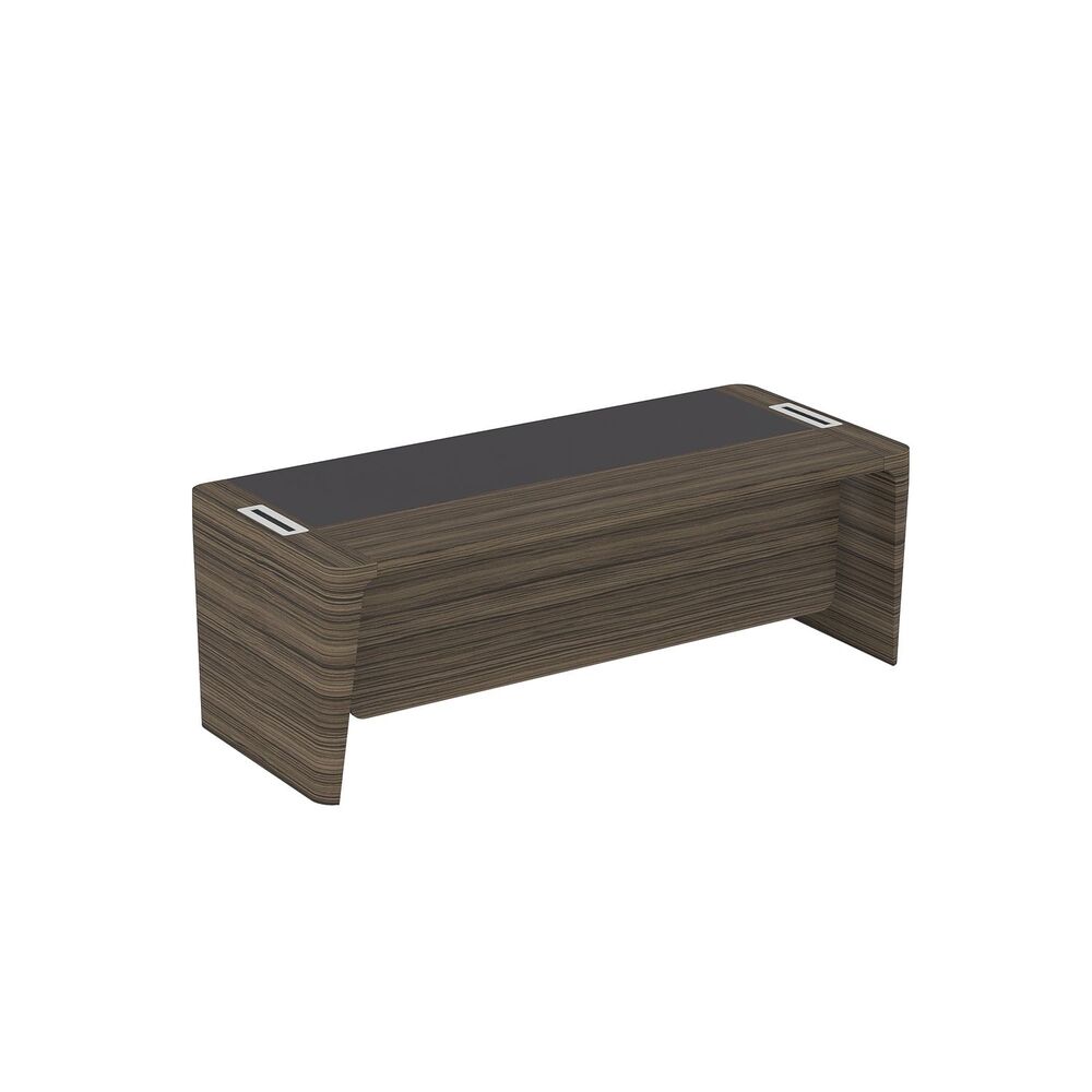 Стол руководителя с кожаным бюваром и фронтальной панелью