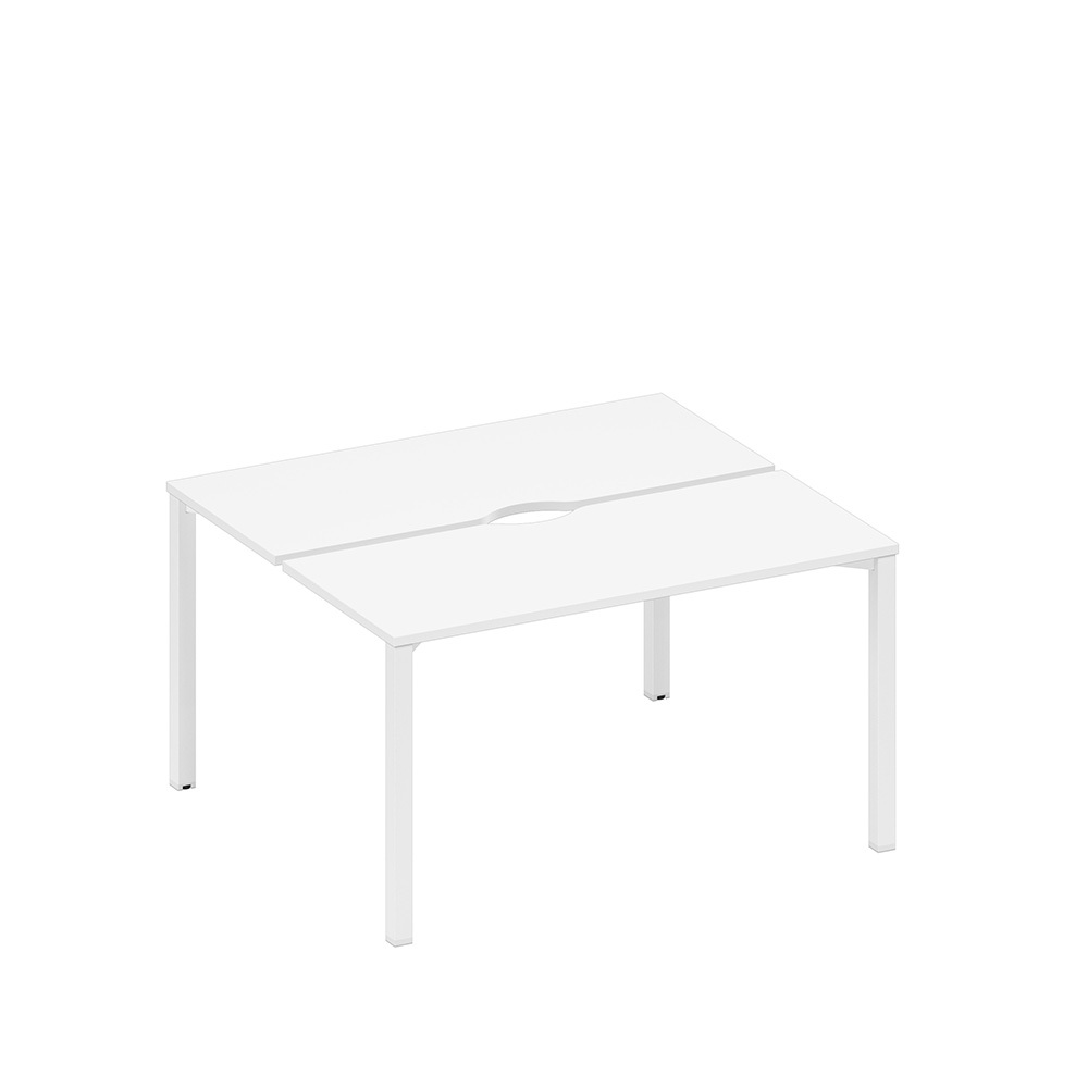 Рабочая станция на металлокаркасе, столешницы с вырезом (2*140)