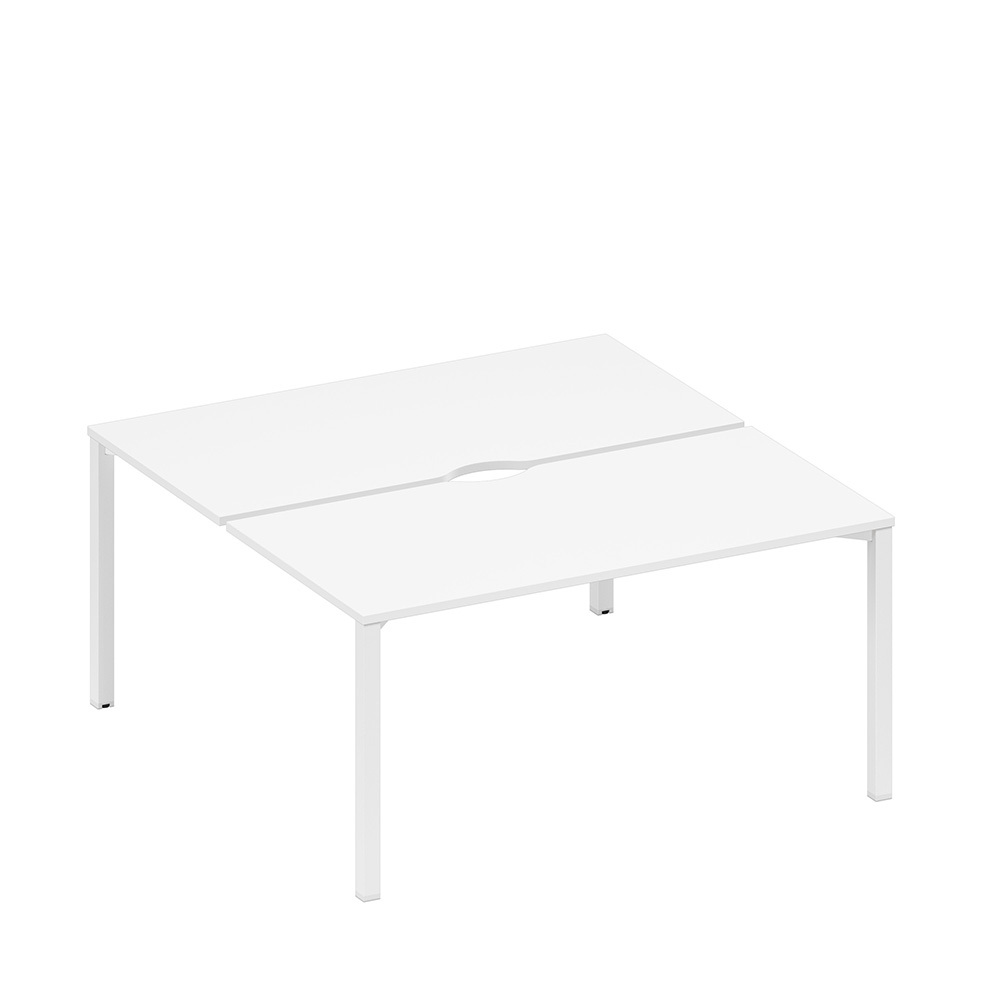 Рабочая станция на металлокаркасе, столешницы с вырезом (2*160)