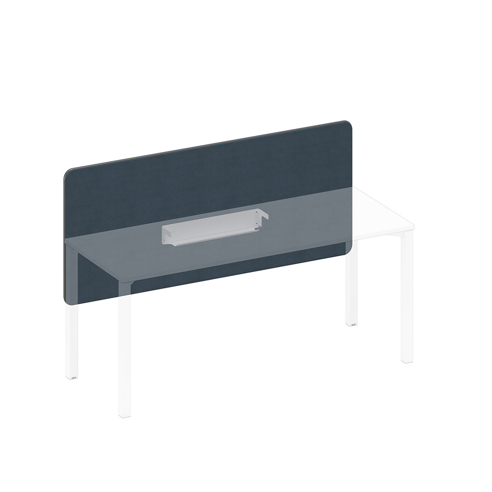 Экран настольный фронтальный тканевый с мягким наполнителем с кабель-каналом