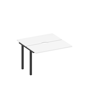 Секция стола рабочей станции на металлокаркасе, столешницы с вырезом