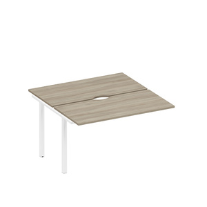 Секция стола рабочей станции на металлокаркасе, столешницы с вырезом