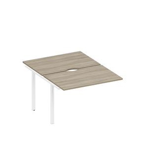 Секция стола рабочей станции на металлокаркасе, столешницы с вырезом