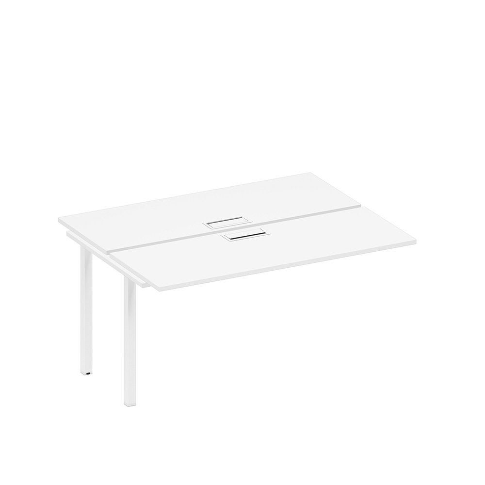 Секция стола рабочей станции на металлокаркасе, столешницы с заглушкой