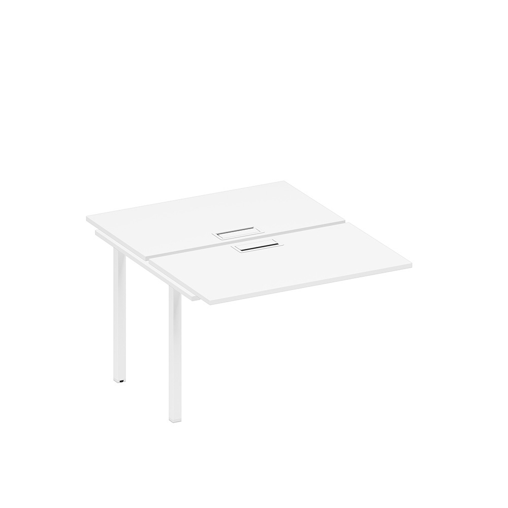 Секция стола рабочей станции на металлокаркасе, столешницы с заглушкой