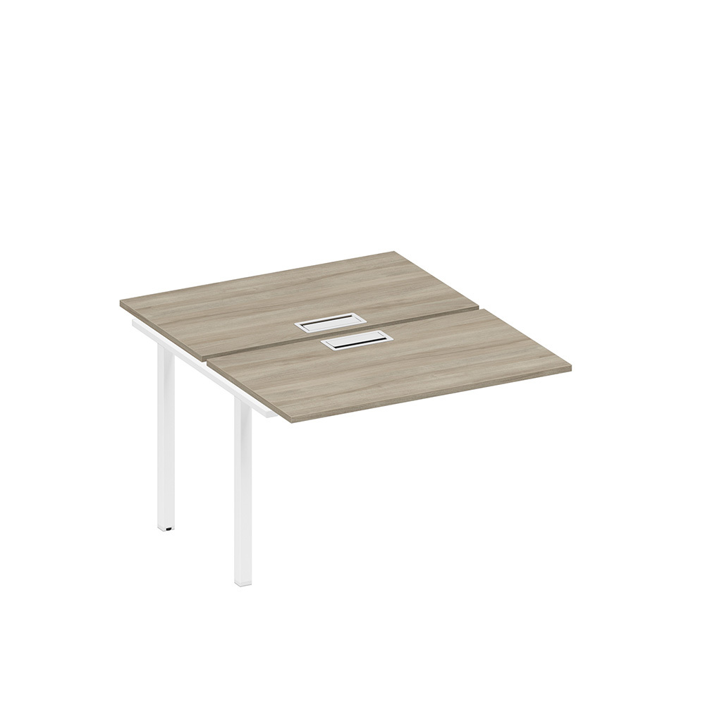 Секция стола рабочей станции на металлокаркасе, столешницы с заглушкой