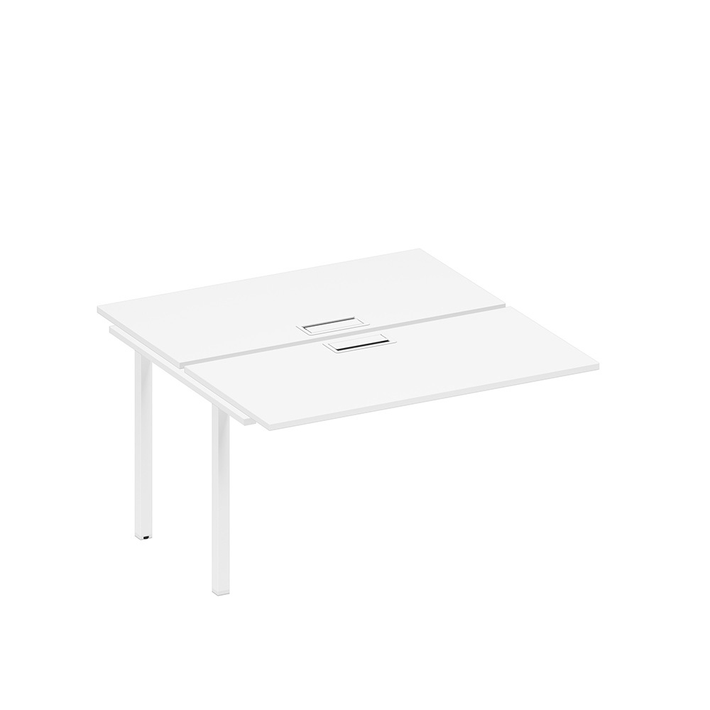 Секция стола рабочей станции на металлокаркасе, столешницы с заглушкой