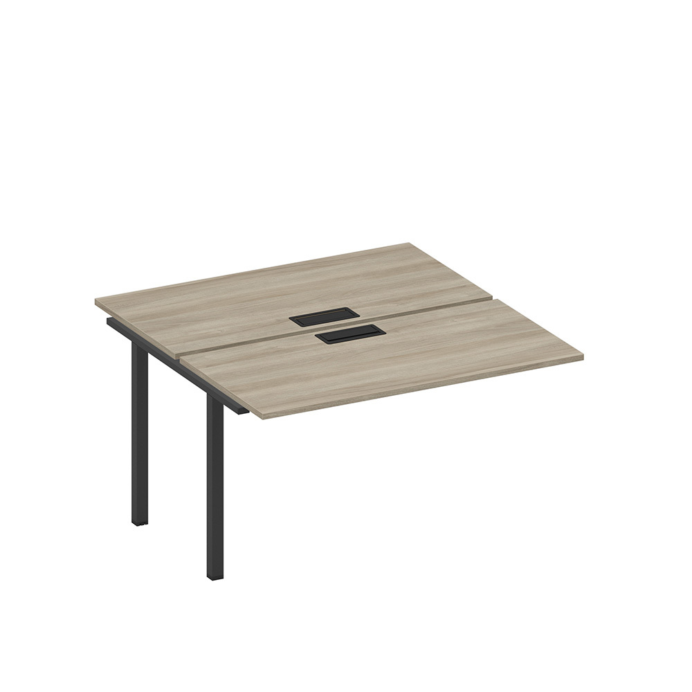 Секция стола рабочей станции на металлокаркасе, столешницы с заглушкой