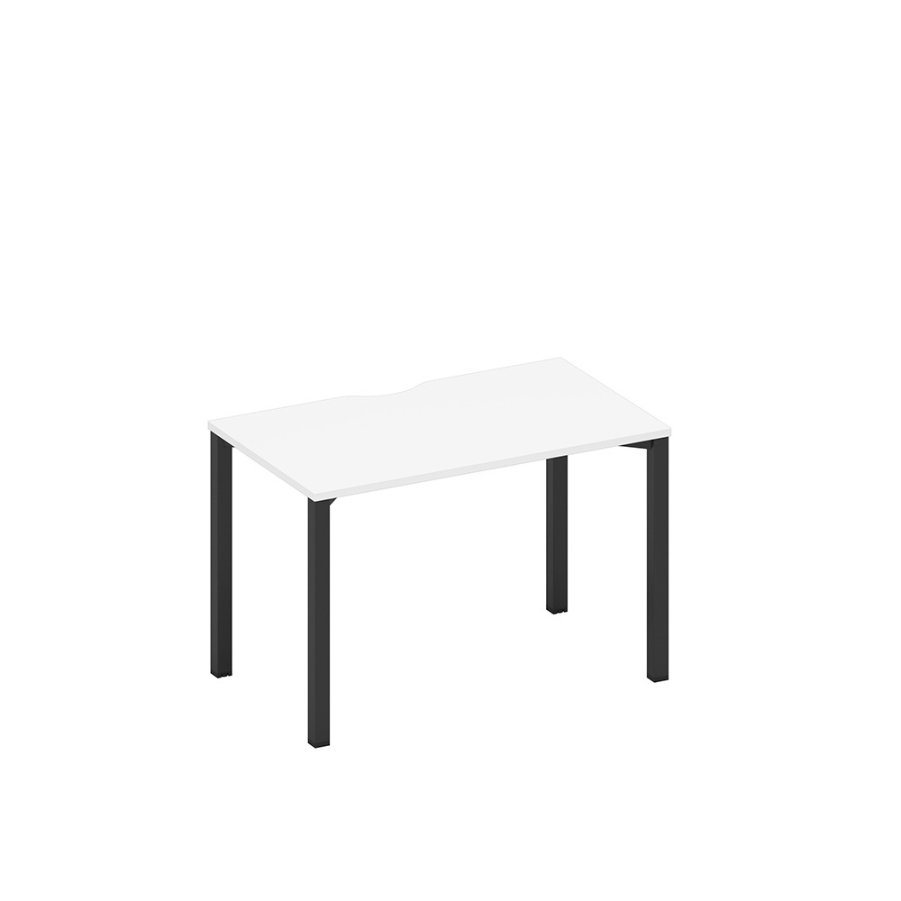 Стол письменный на металлокаркасе, столешница с вырезом