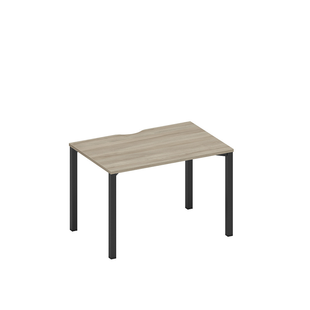 Стол письменный на металлокаркасе, столешница с вырезом