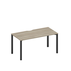 Стол письменный на металлокаркасе, столешница с вырезом