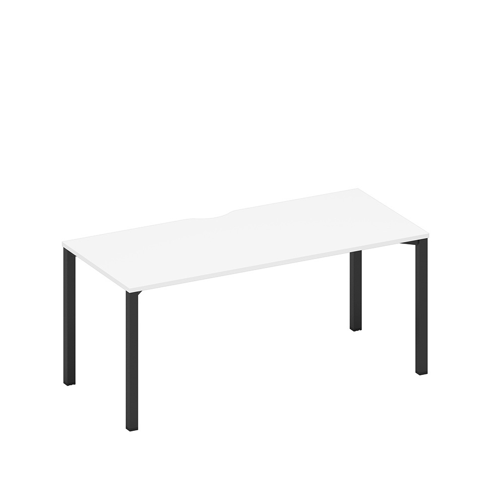 Стол письменный на металлокаркасе, столешница с вырезом