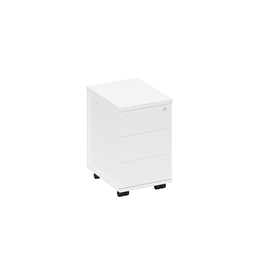 Тумба выкатная 3-х ящичная с центральным замком узкая