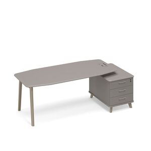 Стол руководителя на тумбе малой (тип 2) WOOD